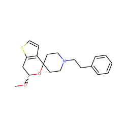 CO[C@@H]1Cc2sccc2C2(CCN(CCc3ccccc3)CC2)O1 ZINC000040953769