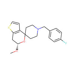 CO[C@@H]1Cc2sccc2C2(CCN(Cc3ccc(F)cc3)CC2)O1 ZINC000040949726