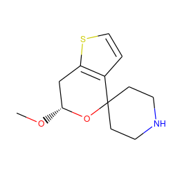 CO[C@@H]1Cc2sccc2C2(CCNCC2)O1 ZINC000040954271