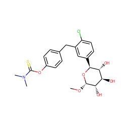 CO[C@@H]1O[C@@H](c2ccc(Cl)c(Cc3ccc(OC(=S)N(C)C)cc3)c2)[C@H](O)[C@@H](O)[C@@H]1O ZINC000045257150