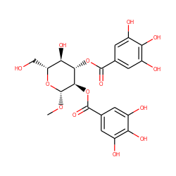 CO[C@@H]1O[C@H](CO)[C@@H](O)[C@H](OC(=O)c2cc(O)c(O)c(O)c2)[C@H]1OC(=O)c1cc(O)c(O)c(O)c1 ZINC000029554716