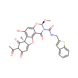 CO[C@@H]1Oc2cc(O)c3c(c2C(=O)N1C(=O)NCc1cc2ccccc2s1)OC1=CC(=O)C(C(C)=O)C(=O)[C@]13C ZINC000049802419