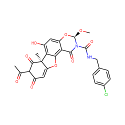 CO[C@@H]1Oc2cc(O)c3c(c2C(=O)N1C(=O)NCc1ccc(Cl)cc1)OC1=CC(=O)C(C(C)=O)C(=O)[C@]13C ZINC000049780817