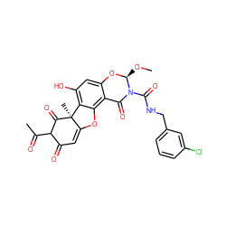 CO[C@@H]1Oc2cc(O)c3c(c2C(=O)N1C(=O)NCc1cccc(Cl)c1)OC1=CC(=O)C(C(C)=O)C(=O)[C@]13C ZINC000049780831