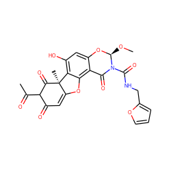 CO[C@@H]1Oc2cc(O)c3c(c2C(=O)N1C(=O)NCc1ccco1)OC1=CC(=O)C(C(C)=O)C(=O)[C@]13C ZINC000049113140