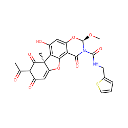 CO[C@@H]1Oc2cc(O)c3c(c2C(=O)N1C(=O)NCc1cccs1)OC1=CC(=O)C(C(C)=O)C(=O)[C@]13C ZINC000049126009