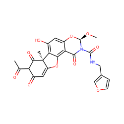 CO[C@@H]1Oc2cc(O)c3c(c2C(=O)N1C(=O)NCc1ccoc1)OC1=CC(=O)C(C(C)=O)C(=O)[C@]13C ZINC000049070019