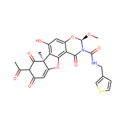 CO[C@@H]1Oc2cc(O)c3c(c2C(=O)N1C(=O)NCc1ccsc1)OC1=CC(=O)C(C(C)=O)C(=O)[C@]13C ZINC000049069171