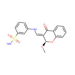 CO[C@@H]1Oc2ccccc2C(=O)/C1=C\Nc1cccc(S(N)(=O)=O)c1 ZINC000653851681