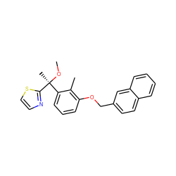 CO[C@](C)(c1nccs1)c1cccc(OCc2ccc3ccccc3c2)c1C ZINC000013725442