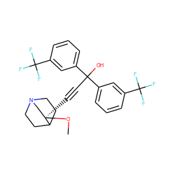 CO[C@]1(C#CC(O)(c2cccc(C(F)(F)F)c2)c2cccc(C(F)(F)F)c2)CN2CCC1CC2 ZINC000028566698