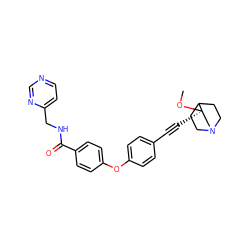 CO[C@]1(C#Cc2ccc(Oc3ccc(C(=O)NCc4ccncn4)cc3)cc2)CN2CCC1CC2 ZINC000072173121