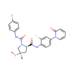 CO[C@]1(C)C[C@H](C(=O)Nc2ccc(-n3ccccc3=O)cc2F)N(C(=O)Nc2ccc(Cl)cc2)C1 ZINC000040917876