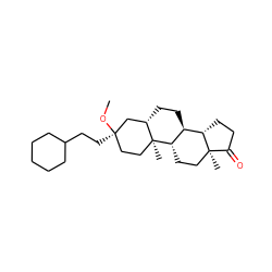 CO[C@]1(CCC2CCCCC2)CC[C@@]2(C)[C@@H](CC[C@H]3[C@@H]4CCC(=O)[C@@]4(C)CC[C@@H]32)C1 ZINC000013671533