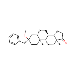 CO[C@]1(Cc2ccccc2)CC[C@@]2(C)[C@@H](CC[C@H]3[C@@H]4CCC(=O)[C@@]4(C)CC[C@@H]32)C1 ZINC000013671523