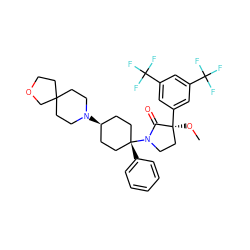 CO[C@]1(c2cc(C(F)(F)F)cc(C(F)(F)F)c2)CCN([C@]2(c3ccccc3)CC[C@@H](N3CCC4(CCOC4)CC3)CC2)C1=O ZINC000253679918