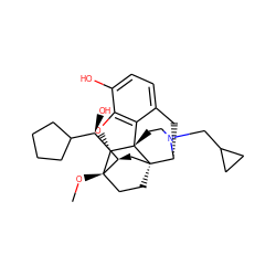 CO[C@]12CC[C@@]3(C[C@@H]1[C@H](O)C1CCCC1)[C@H]1Cc4ccc(O)c5c4[C@@]3(CCN1CC1CC1)[C@H]2O5 ZINC000095588566