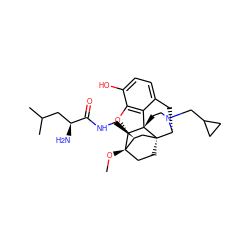 CO[C@]12CC[C@@]3(C[C@@H]1CNC(=O)[C@@H](N)CC(C)C)[C@H]1Cc4ccc(O)c5c4[C@@]3(CCN1CC1CC1)[C@H]2O5 ZINC000221197326