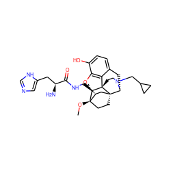 CO[C@]12CC[C@@]3(C[C@@H]1CNC(=O)[C@@H](N)Cc1cnc[nH]1)[C@H]1Cc4ccc(O)c5c4[C@@]3(CCN1CC1CC1)[C@H]2O5 ZINC000221211275