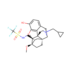 CO[C@]12CC[C@@]3(C[C@@H]1CNS(=O)(=O)C(F)(F)F)[C@H]1Cc4ccc(O)c5c4[C@@]3(CCN1CC1CC1)[C@H]2O5 ZINC000220557478