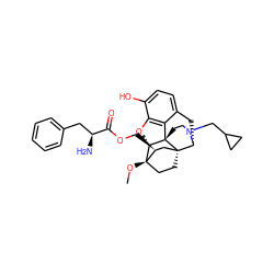 CO[C@]12CC[C@@]3(C[C@@H]1COC(=O)[C@@H](N)Cc1ccccc1)[C@H]1Cc4ccc(O)c5c4[C@@]3(CCN1CC1CC1)[C@H]2O5 ZINC000148755303