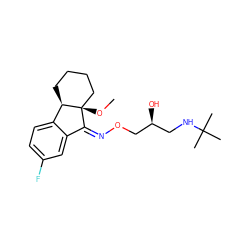 CO[C@]12CCCC[C@@H]1c1ccc(F)cc1/C2=N/OC[C@@H](O)CNC(C)(C)C ZINC000026955734