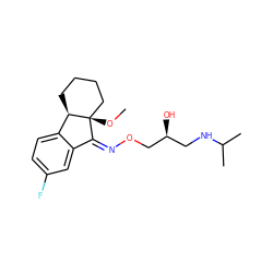 CO[C@]12CCCC[C@@H]1c1ccc(F)cc1/C2=N/OC[C@@H](O)CNC(C)C ZINC000026955769