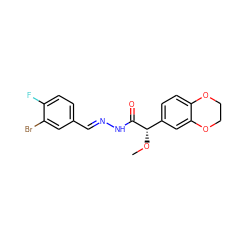 CO[C@H](C(=O)N/N=C/c1ccc(F)c(Br)c1)c1ccc2c(c1)OCCO2 ZINC000084723792