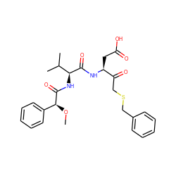 CO[C@H](C(=O)N[C@H](C(=O)N[C@@H](CC(=O)O)C(=O)CSCc1ccccc1)C(C)C)c1ccccc1 ZINC000014947285