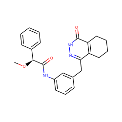 CO[C@H](C(=O)Nc1cccc(Cc2n[nH]c(=O)c3c2CCCC3)c1)c1ccccc1 ZINC000168356518