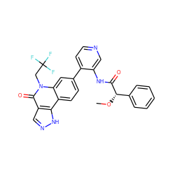 CO[C@H](C(=O)Nc1cnccc1-c1ccc2c3[nH]ncc3c(=O)n(CC(F)(F)F)c2c1)c1ccccc1 ZINC000205525267