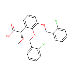 CO[C@H](C(=O)O)c1cccc(OCc2ccccc2Cl)c1OCc1ccccc1Cl ZINC000036310702