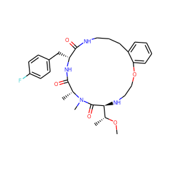 CO[C@H](C)[C@@H]1NCCOc2ccccc2CCCNC(=O)[C@@H](Cc2ccc(F)cc2)NC(=O)[C@@H](C)N(C)C1=O ZINC000201411083