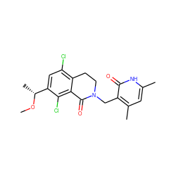 CO[C@H](C)c1cc(Cl)c2c(c1Cl)C(=O)N(Cc1c(C)cc(C)[nH]c1=O)CC2 ZINC001772571832