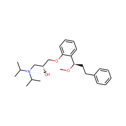 CO[C@H](CCc1ccccc1)c1ccccc1OC[C@H](O)CN(C(C)C)C(C)C ZINC000013529113