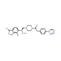 CO[C@H](CN1CCN(C(=O)Cc2ccc(-n3cnnn3)nc2)CC1)c1ccc2c(c1C)COC2=O ZINC000203857980