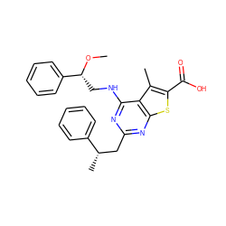 CO[C@H](CNc1nc(C[C@H](C)c2ccccc2)nc2sc(C(=O)O)c(C)c12)c1ccccc1 ZINC001772596652