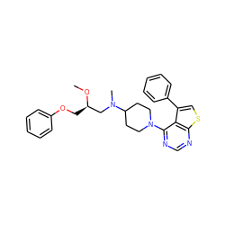 CO[C@H](COc1ccccc1)CN(C)C1CCN(c2ncnc3scc(-c4ccccc4)c23)CC1 ZINC000064539561