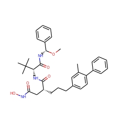 CO[C@H](NC(=O)[C@H](NC(=O)[C@H](CCCc1ccc(-c2ccccc2)c(C)c1)CC(=O)NO)C(C)(C)C)c1ccccc1 ZINC000653813303