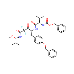 CO[C@H](NC(=O)C(F)(F)C(=O)[C@@H](Cc1ccc(OCc2ccccc2)cc1)NC(=O)[C@@H](NC(=O)OCc1ccccc1)C(C)C)C(C)C ZINC000028227716
