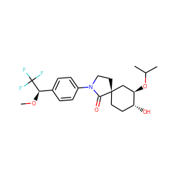 CO[C@H](c1ccc(N2CC[C@@]3(CC[C@@H](O)[C@H](OC(C)C)C3)C2=O)cc1)C(F)(F)F ZINC000169702045