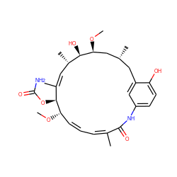 CO[C@H]1/C=C\C=C(/C)C(=O)Nc2ccc(O)c(c2)C[C@@H](C)C[C@H](OC)[C@H](O)[C@@H](C)/C=C(\C)[C@@H]1OC(N)=O ZINC000042851008