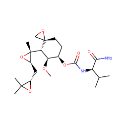 CO[C@H]1[C@H]([C@@]2(C)O[C@@H]2C[C@@H]2OC2(C)C)[C@]2(CC[C@H]1OC(=O)N[C@@H](C(N)=O)C(C)C)CO2 ZINC000203193567