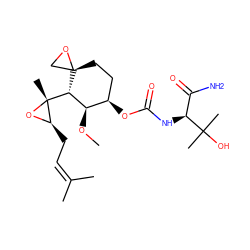 CO[C@H]1[C@H]([C@@]2(C)O[C@@H]2CC=C(C)C)[C@]2(CC[C@H]1OC(=O)N[C@@H](C(N)=O)C(C)(C)O)CO2 ZINC000038360010