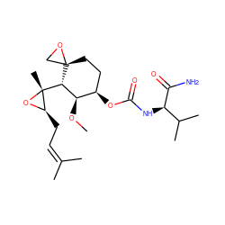 CO[C@H]1[C@H]([C@@]2(C)O[C@@H]2CC=C(C)C)[C@]2(CC[C@H]1OC(=O)N[C@@H](C(N)=O)C(C)C)CO2 ZINC000003975517