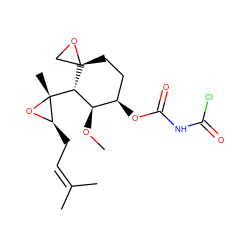 CO[C@H]1[C@H]([C@@]2(C)O[C@@H]2CC=C(C)C)[C@]2(CC[C@H]1OC(=O)NC(=O)Cl)CO2 ZINC000028021836