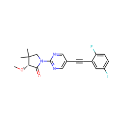 CO[C@H]1C(=O)N(c2ncc(C#Cc3cc(F)ccc3F)cn2)CC1(C)C ZINC000144329708