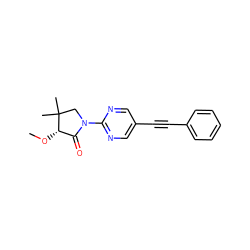 CO[C@H]1C(=O)N(c2ncc(C#Cc3ccccc3)cn2)CC1(C)C ZINC000145065879