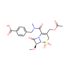 CO[C@H]1C(=O)N2C(C(=O)N(C)Cc3ccc(C(=O)O)cc3)=C(COC(C)=O)CS(=O)(=O)[C@H]12 ZINC000026381533