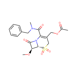 CO[C@H]1C(=O)N2C(C(=O)N(C)Cc3ccccc3)=C(COC(C)=O)CS(=O)(=O)[C@H]12 ZINC000026568539